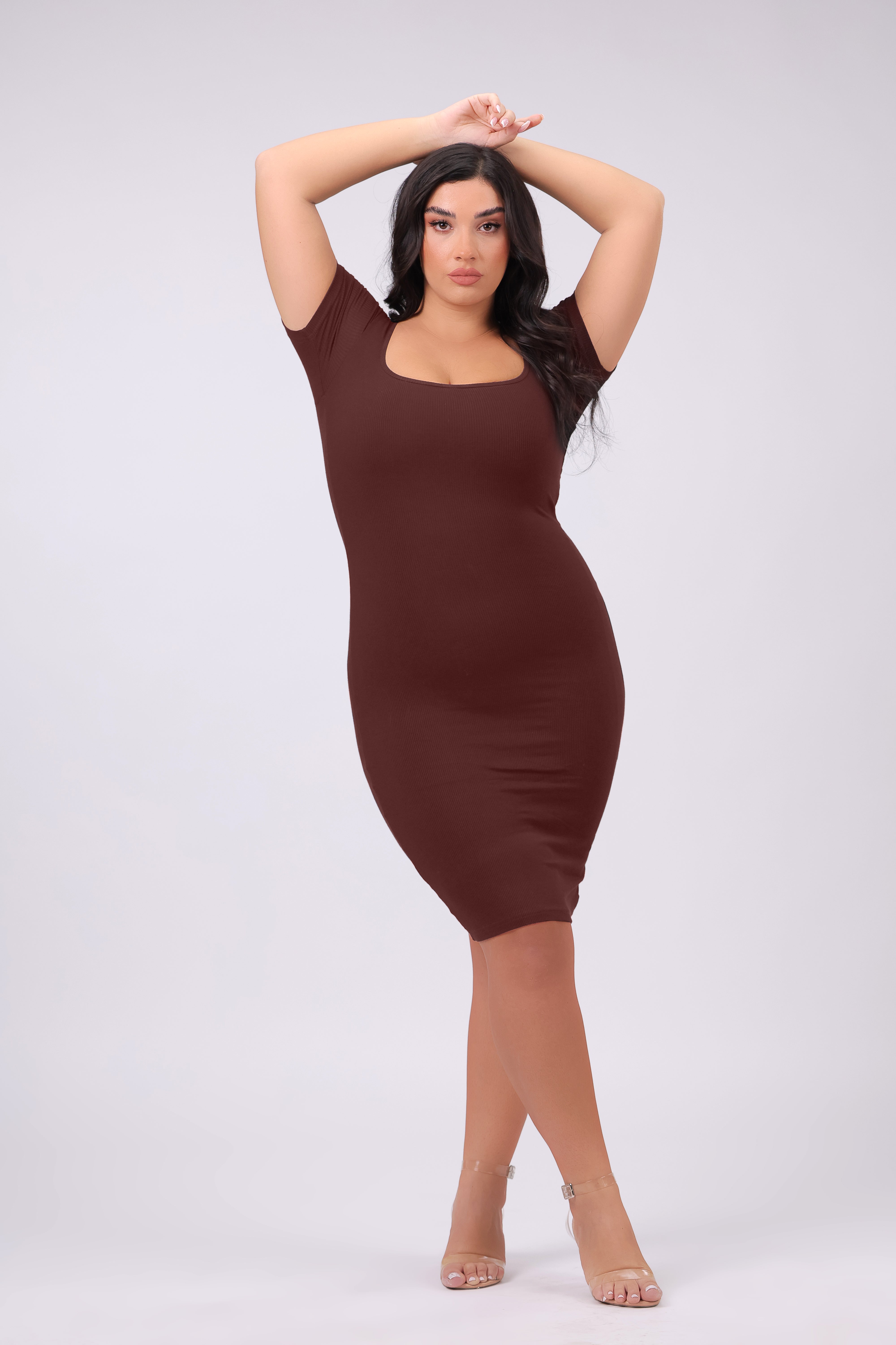 Built-In Shapewear Short sleeve Mini Dress