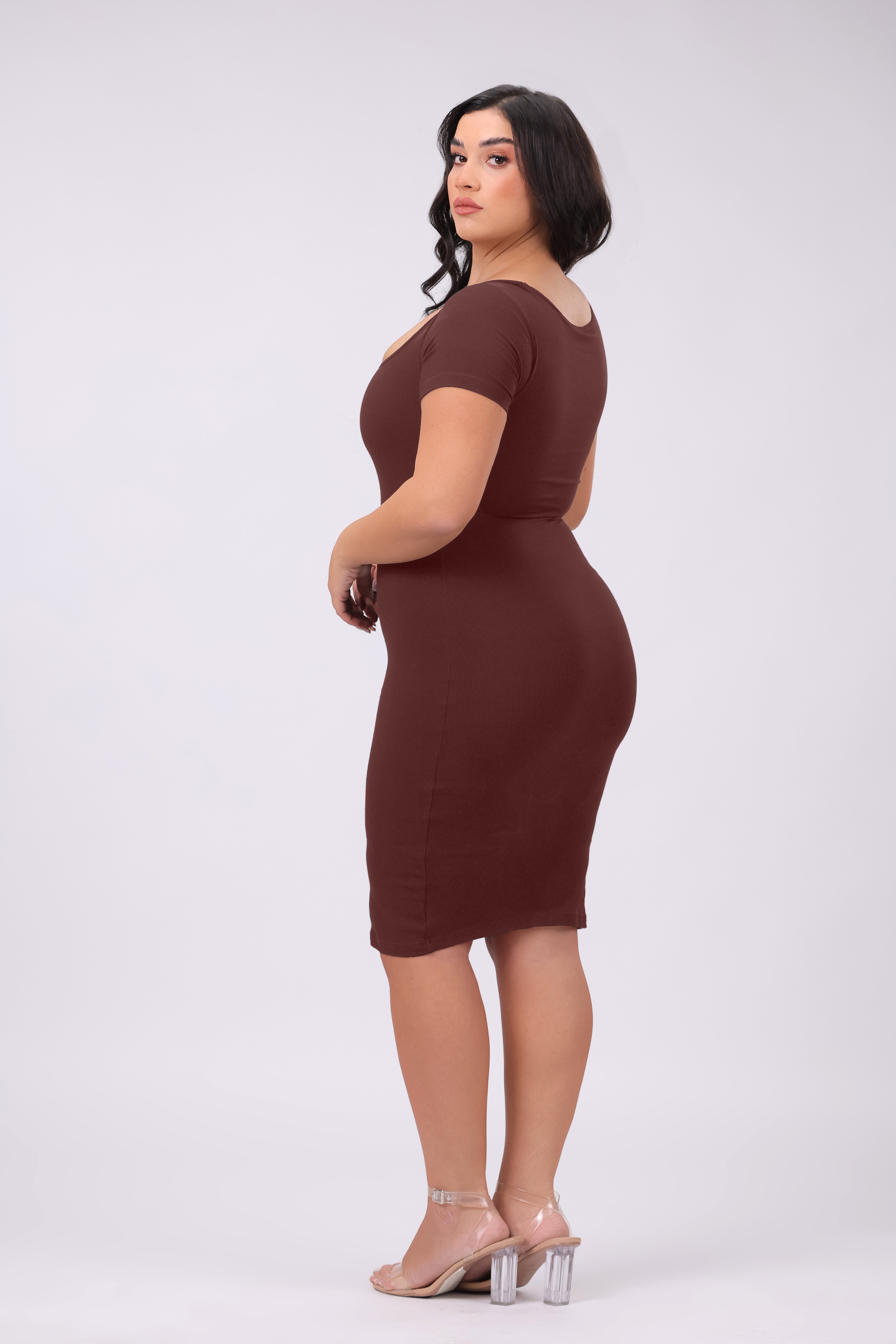 Built-In Shapewear Short sleeve Mini Dress