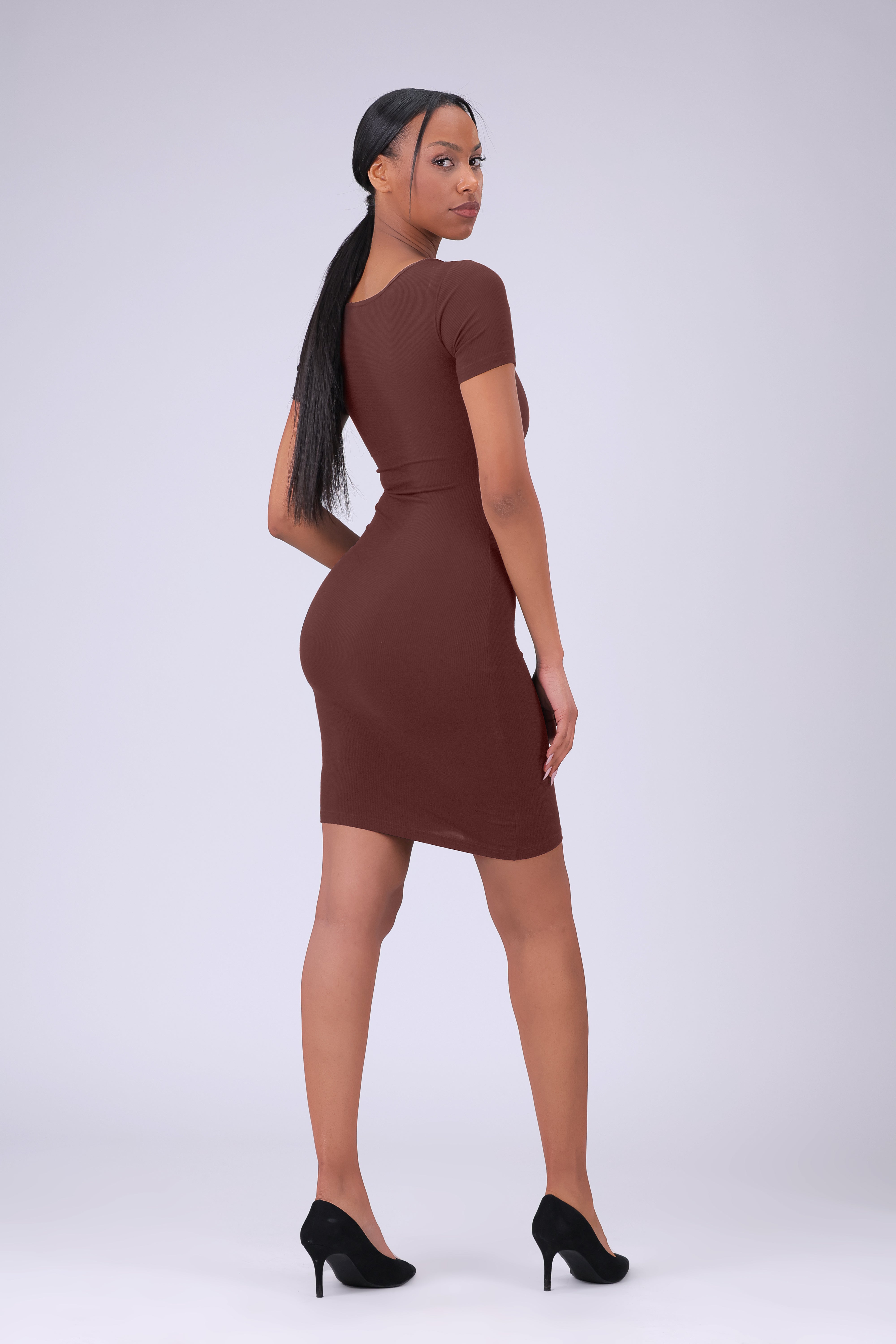 Built-In Shapewear Short sleeve Mini Dress